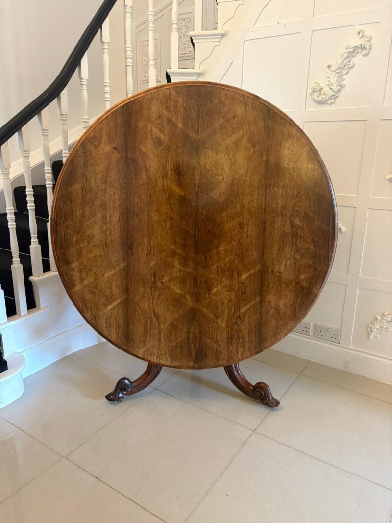 Antique Victorian Quality Carved Rosewood Circular Dining Table